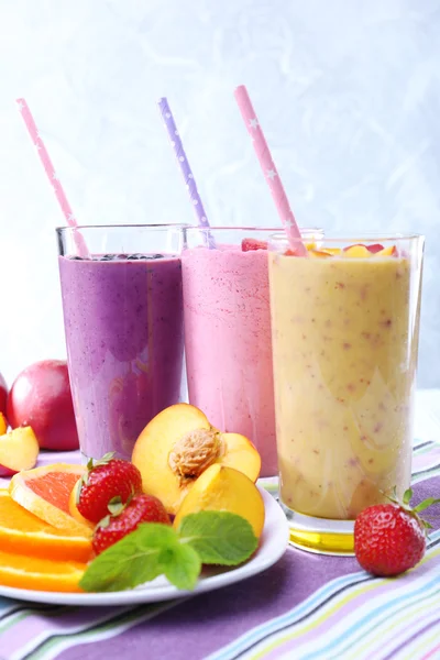 Delicious smoothie on table — Stock Photo, Image