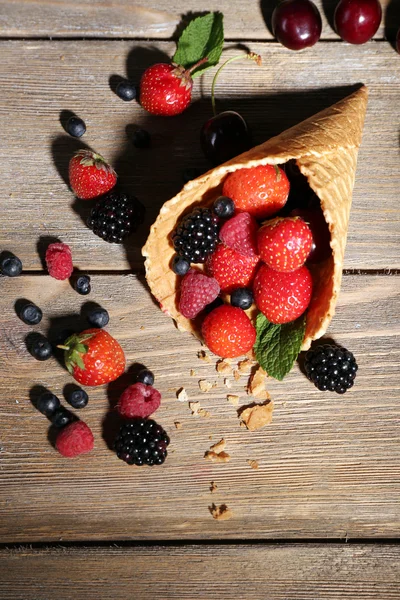Ripe berries in sugar cone — Stock Photo, Image