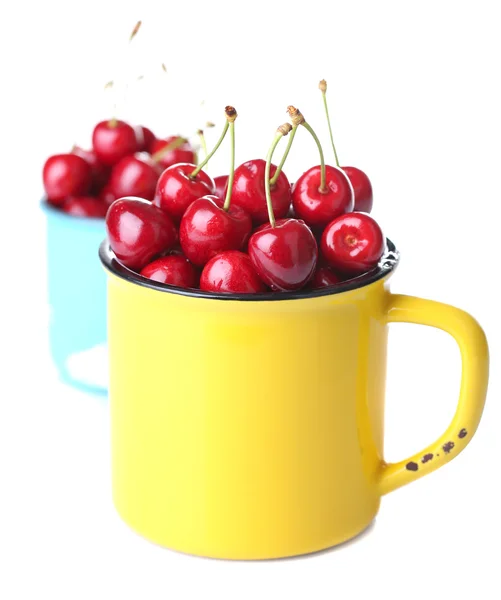 Cerezas dulces en taza — Foto de Stock