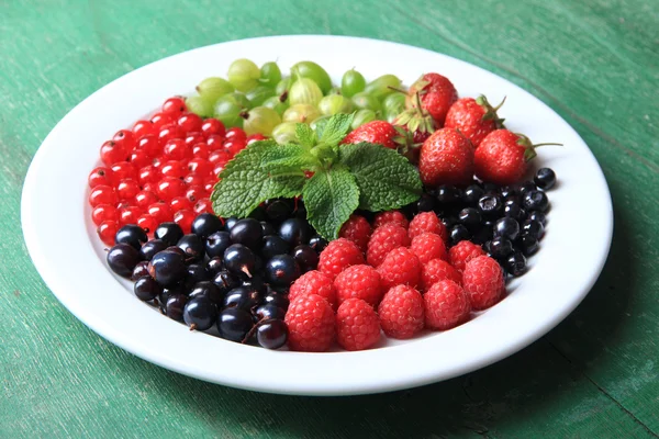 Forest berries on plate — Stock Photo, Image