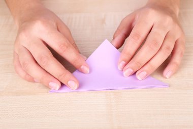 Origami şekil, yapım el yakın çekim