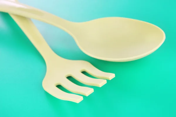 Plastic kitchen utensils — Stock Photo, Image