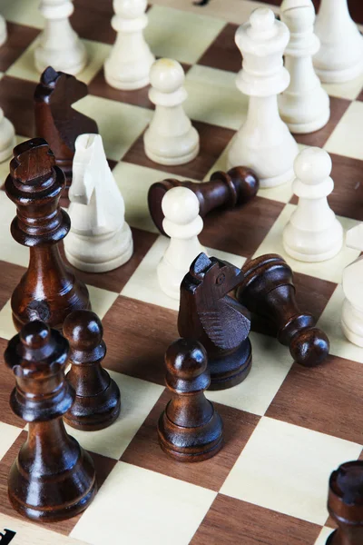 Chess board with chess pieces — Stock Photo, Image