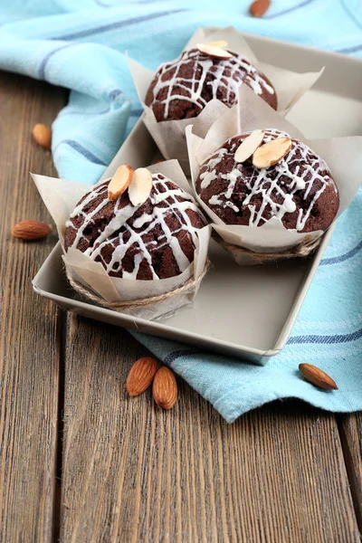 Cupcakes with nuts — Stock Photo, Image