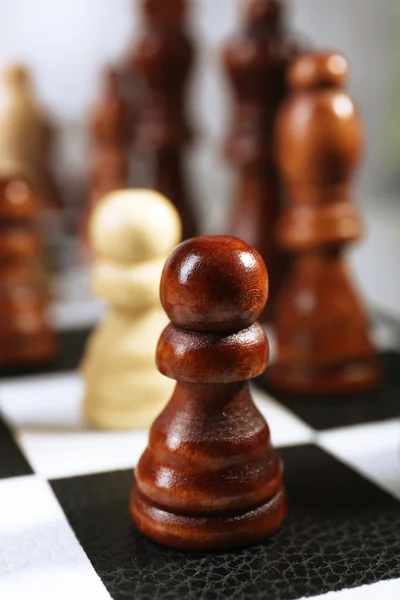 Chess board with chess pieces close-up — Stock Photo, Image