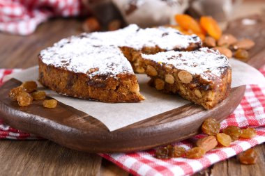 Lezzetli pasta panforte tablo yakın çekim üzerinde