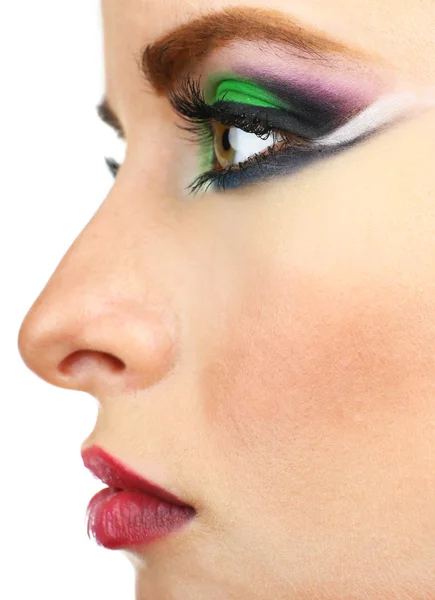 Beautiful woman with bright make-up, close up — Stock Photo, Image