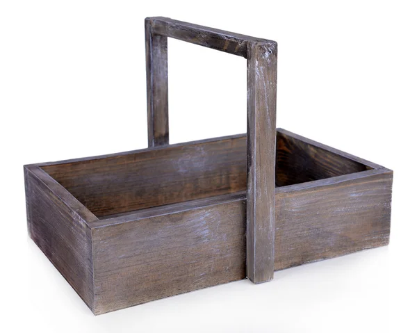 Caja de madera aislada en blanco — Foto de Stock