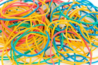 renkli kauçuk şeritler yakın çekim