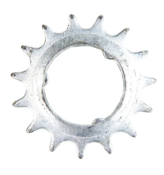 Metal cogwheel isolated on white — Stock Photo, Image