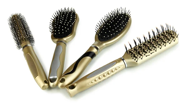 Hairbrushes isolated on white — Stock Photo, Image