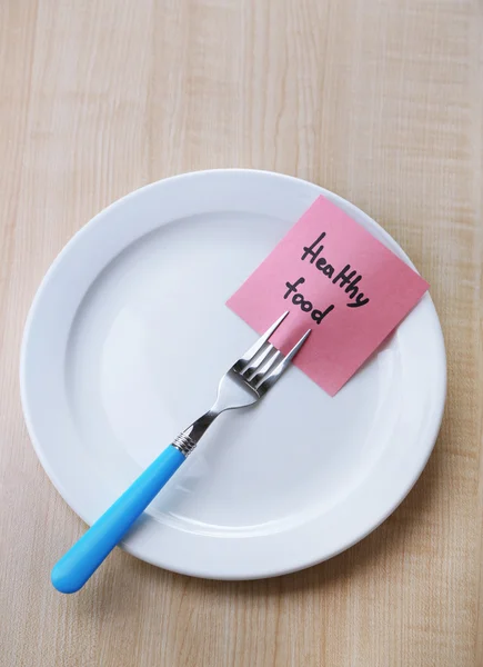 Note paper with message with fork — Stock Photo, Image