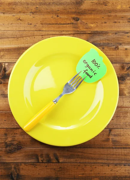 Note paper with message with fork — Stock Photo, Image