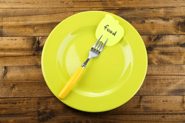 Note paper with message with fork — Stock Photo, Image