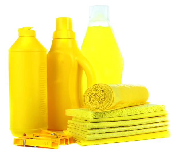 Cleaning products isolated on white — Stock Photo, Image