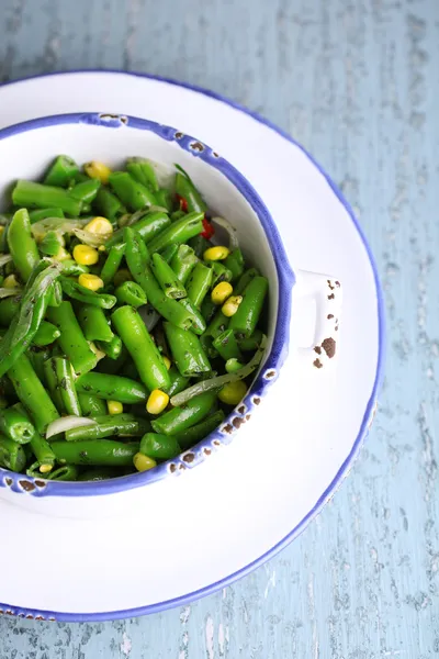 Salada com feijão verde — Fotografia de Stock