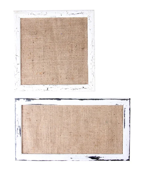 Dřevěné rámečky, izolované na bílém — Stock fotografie