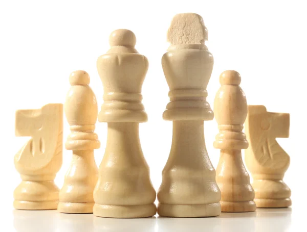 Piezas de ajedrez aisladas en blanco — Foto de Stock