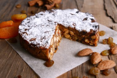 Lezzetli pasta panforte tablo yakın çekim üzerinde