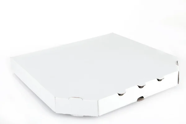 Caja de pizza vacía, aislada en blanco — Foto de Stock