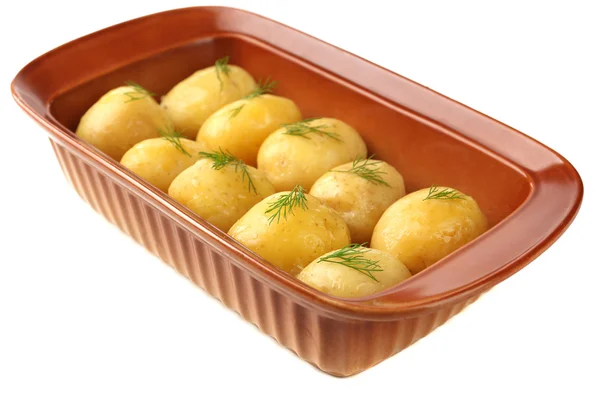 Unga kokt potatis, närbild — Stockfoto