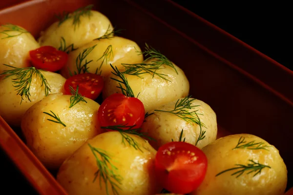 Young boiled potatoes, close up — Stock Photo, Image