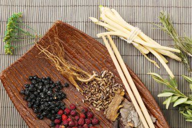 geleneksel Çin Bitkisel Tıp malzemeleri, yakın çekim