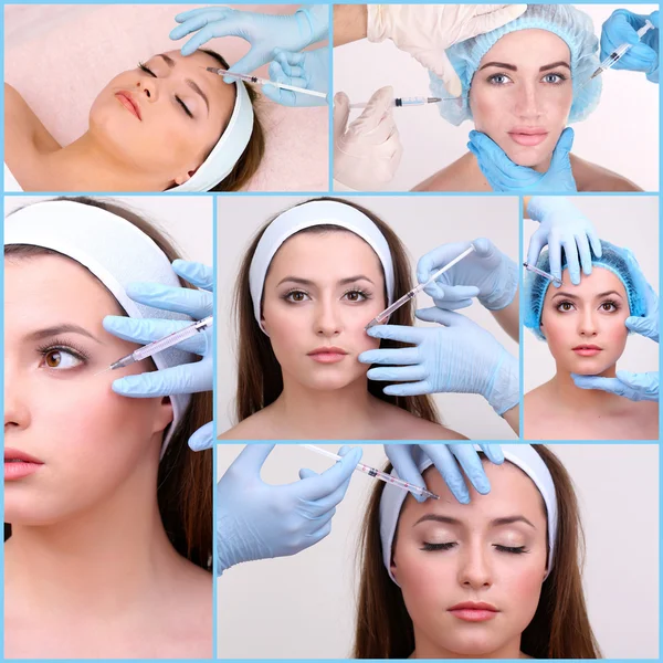 Plastic surgery collage — Stock Photo, Image