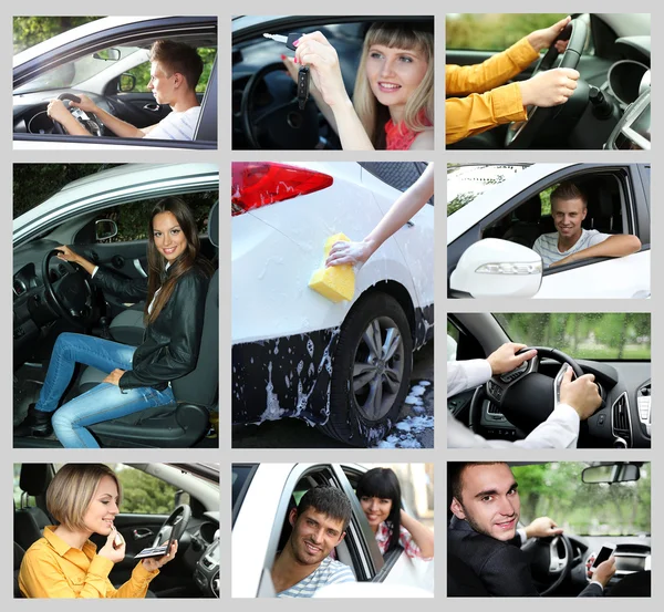 Collage guida auto — Foto Stock