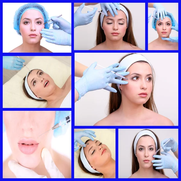 Plastic surgery collage — Stock Photo, Image