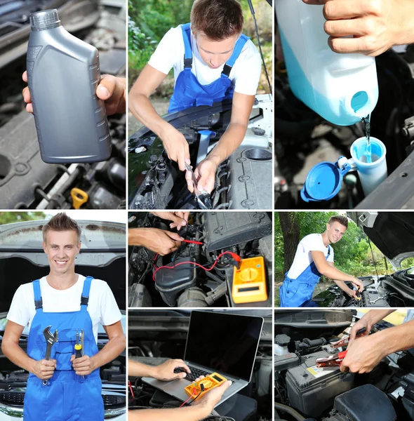 Collage of car mechanic — Stock Photo, Image