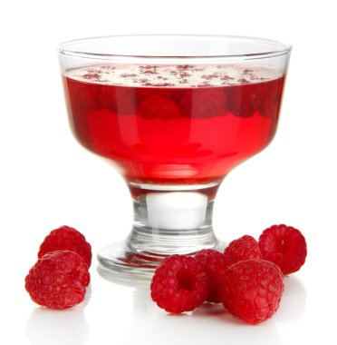 taze çilek beyaz izole ile jöle