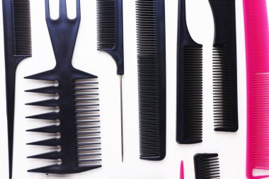 profesyonel kuaför Gereç renk ahşap zemin üzerinde