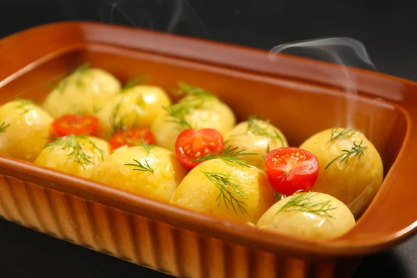 Young boiled potatoes, close up — Stock Photo, Image