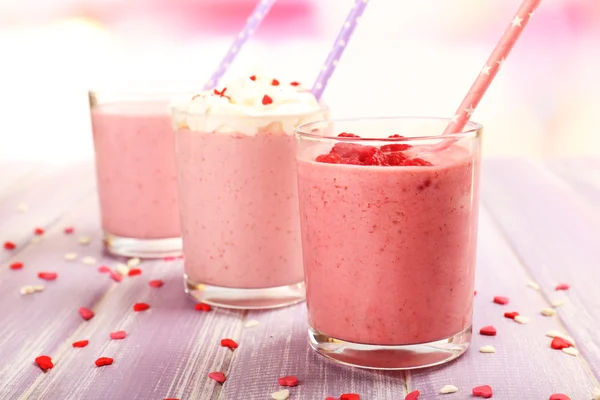 Delicious milkshake on table — Stock Photo, Image