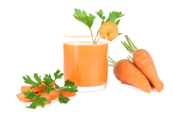 Bicchiere di succo di carota — Foto Stock