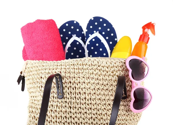 Summer wicker bag — Stock Photo, Image