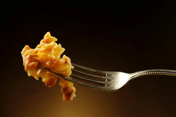 Italian pasta on fork — Stock Photo, Image