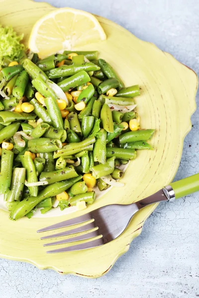 Yeşil fasulye salatası — Stok fotoğraf