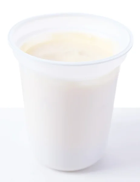 Vidro branco de iogurte — Fotografia de Stock