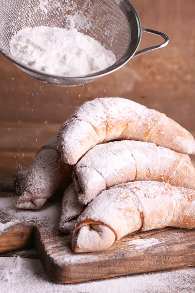 Bagels saborosos com açúcar em pó — Fotografia de Stock