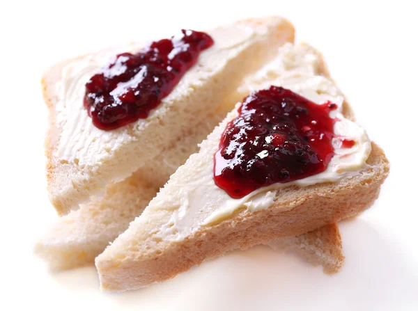 Vers brood met zwarte bessen jam — Stockfoto