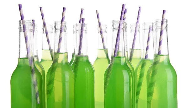 Botellas de bebida con pajitas — Foto de Stock