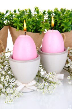 Paskalya mumlar çiçekli