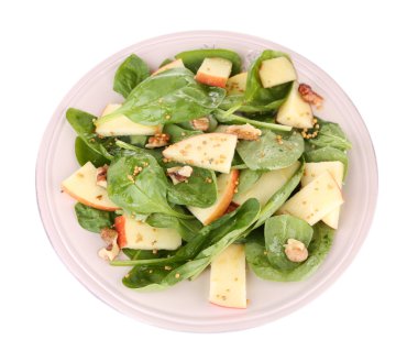 Elma, ceviz ve peynir ile yeşil salata