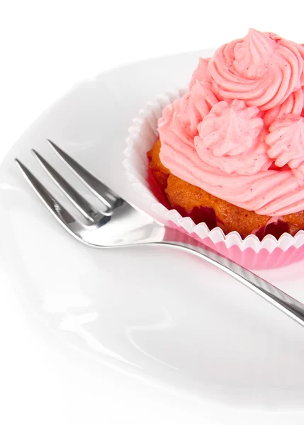 Delizioso bel cupcake isolato su bianco — Foto Stock