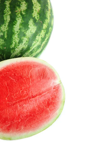 Mogen vattenmeloner isolerad på vit — Stockfoto