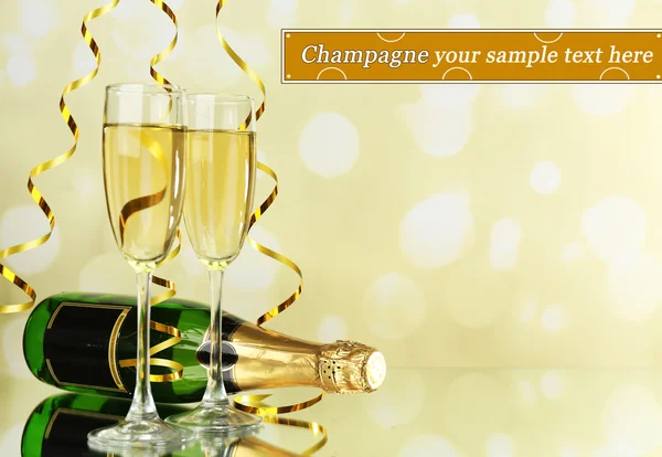 Glasses of champagne with splash, isolated on white — Stock Photo, Image