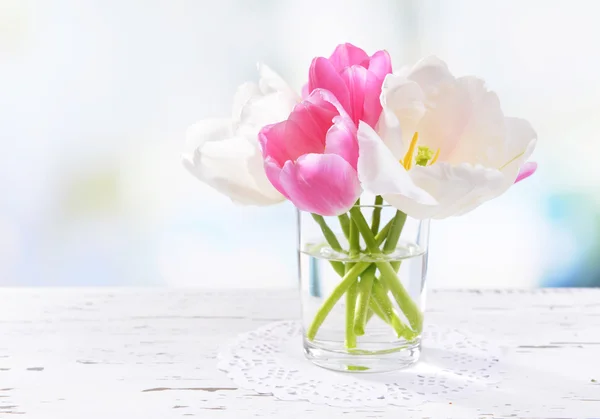 Beautiful tulips in bucket — Stock Photo, Image