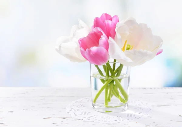 Tulipas bonitas em balde — Fotografia de Stock